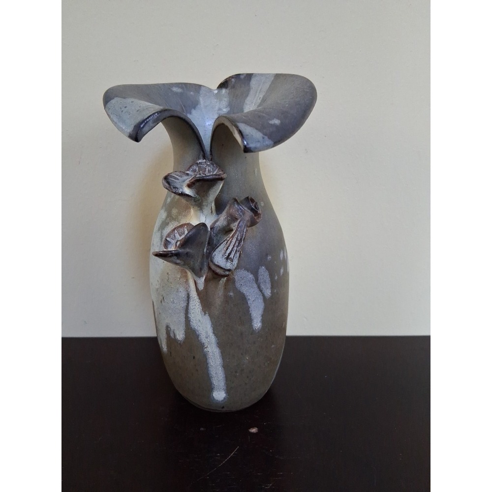 Vintage Studio ceramic art vase with an abstract Flowers.